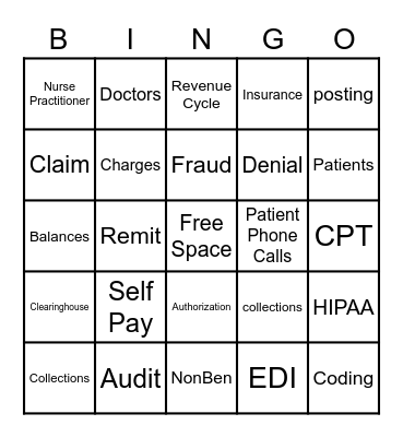 IHS BAO Revenue Cycle Bingo Card