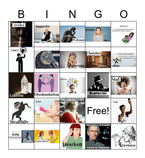 Tell Tale Heart Bingo Card