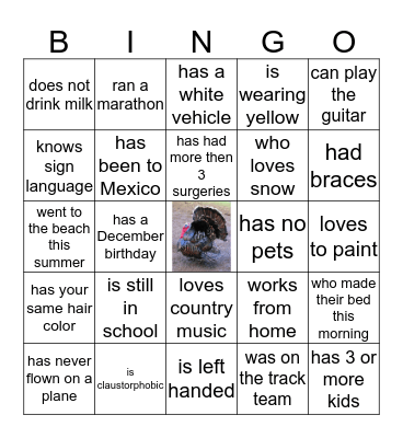 Bingham Family Bingo! Bingo Card