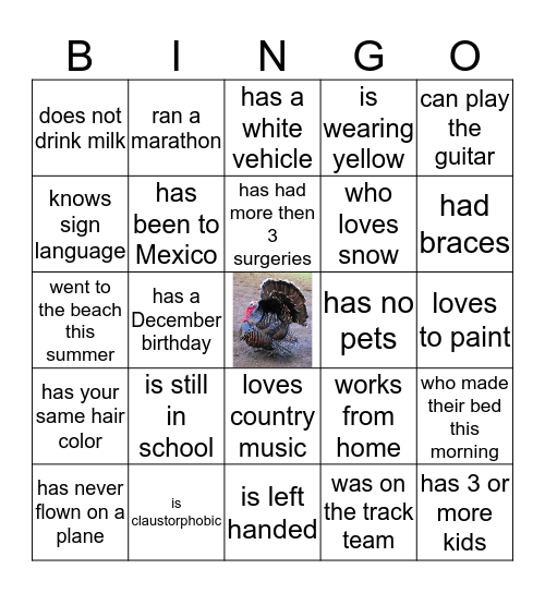 Bingham Family Bingo! Bingo Card
