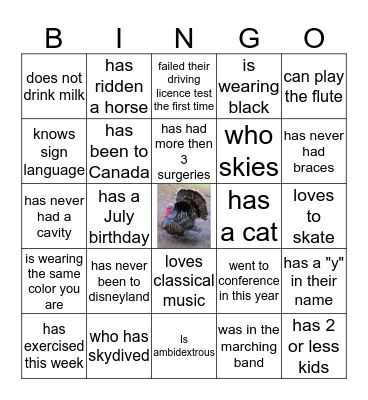 Bingham Family Bingo! Bingo Card