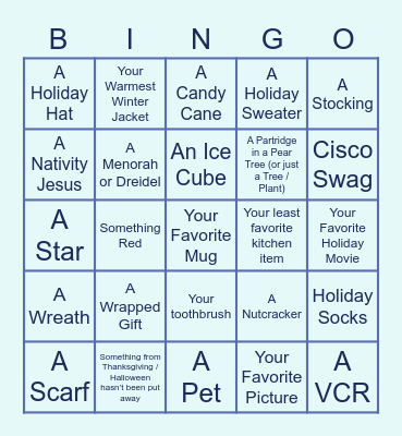 LSS Holiday Bingo Card