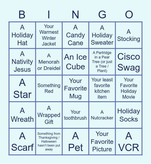 LSS Holiday Bingo Card