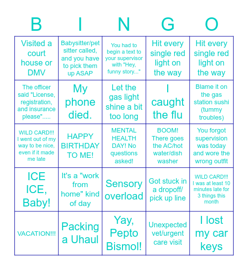 HOT MESS BINGO! Bingo Card