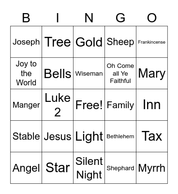Christmas Bingo Card