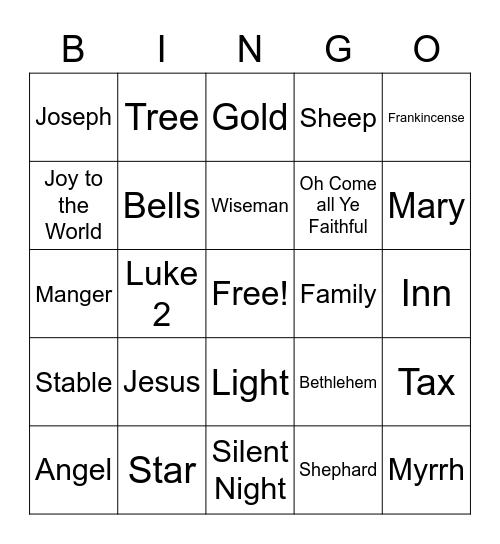 Christmas Bingo Card