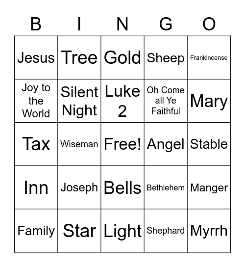 Christmas Bingo Card