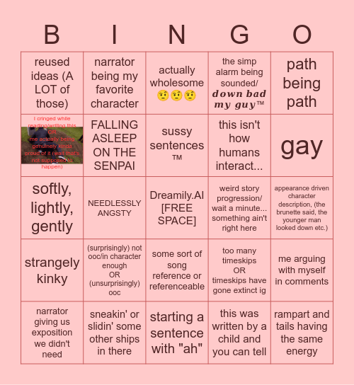 send help Bingo Card