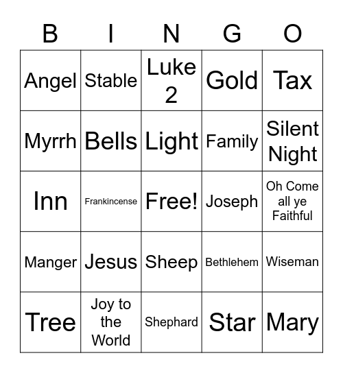 Christmas Bingo Card
