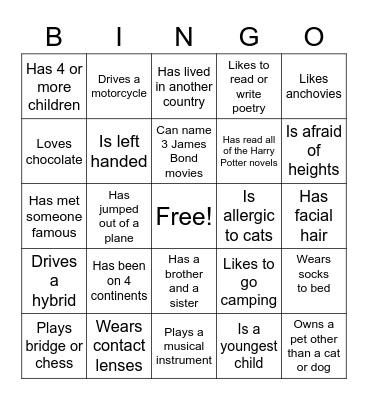 Courtyards at Camden 2022 Bingo Card