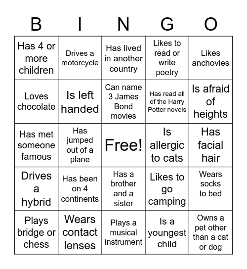 Courtyards at Camden 2022 Bingo Card