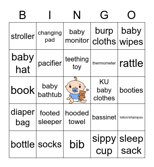 Baby Gift Bingo Card