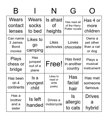 Courtyards at Camden 2022 Bingo Card