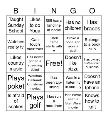 Courtyards at Camden 2022 Bingo Card