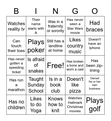 Courtyards at Camden 2022 Bingo Card
