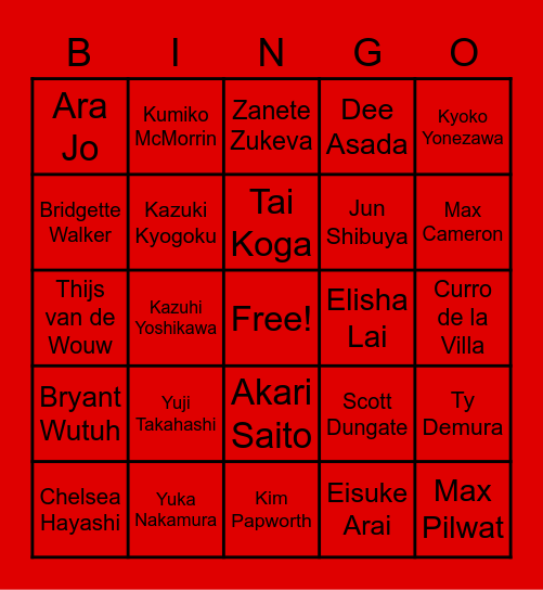 WIEDENKAI BINGO Card