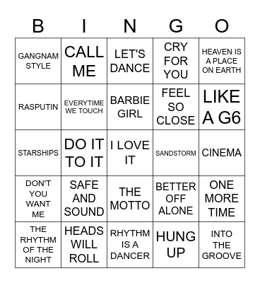 ELECTRO BINGO Card