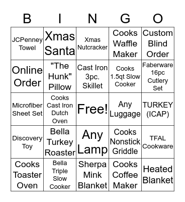 November 8-15 Home Sale Bingo Card