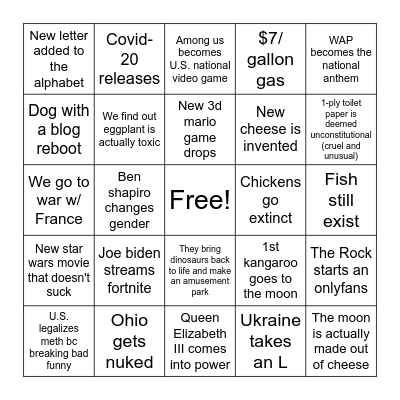 2023 Bingo Card