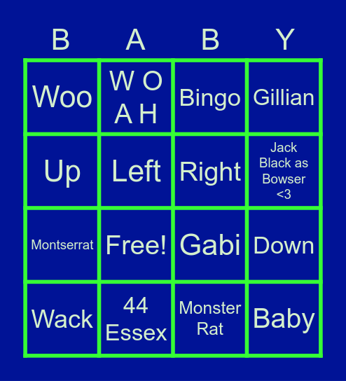 Baby Bingo 2022 Bingo Card