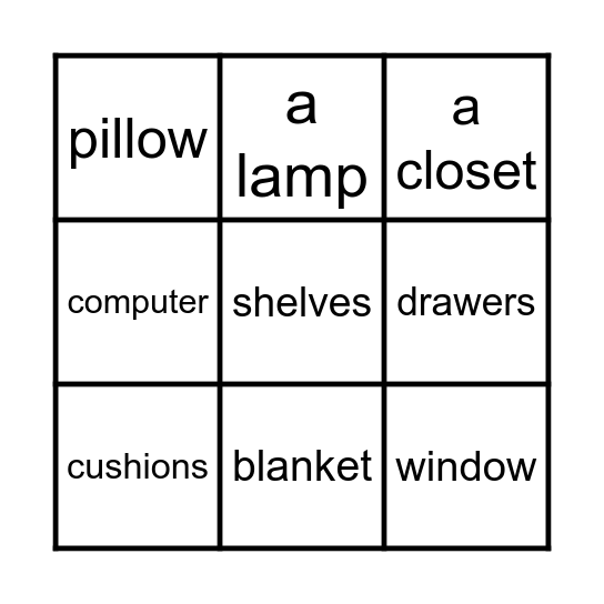 In the bedroom, there is/are... Bingo Card