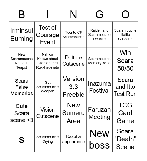 3.3 Version Bingo Card