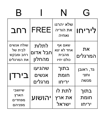 BIBLE BINGO Card