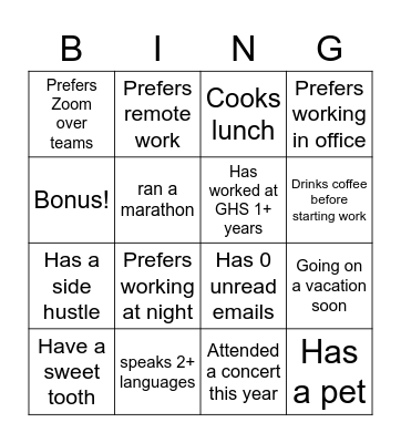 GHS MENA Check-in Bingo Card