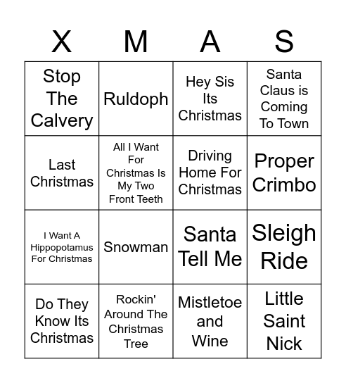 CHRISTMAS BINGO Card