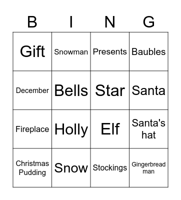 Christmas Bingo! Bingo Card