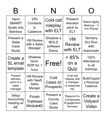 Govt. SDR BINGO Card