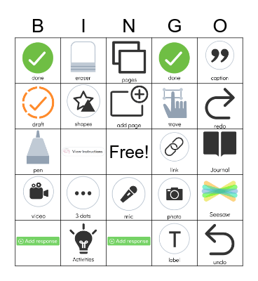 Seesaw Bingo Card