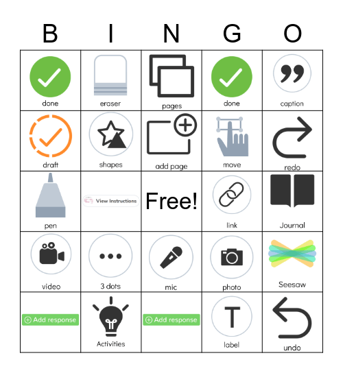Seesaw Bingo Card