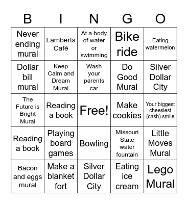 Cash Family Bingo Card