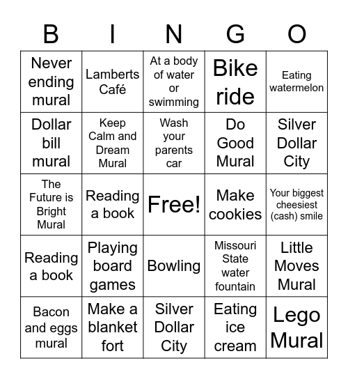 Cash Family Bingo Card