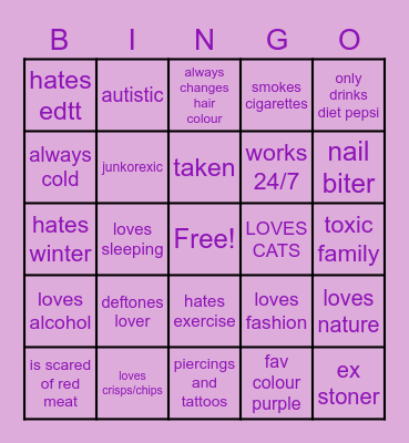 Effys’ Bingo <3 Bingo Card