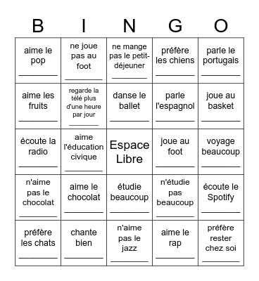 Reivsion Bingo Card
