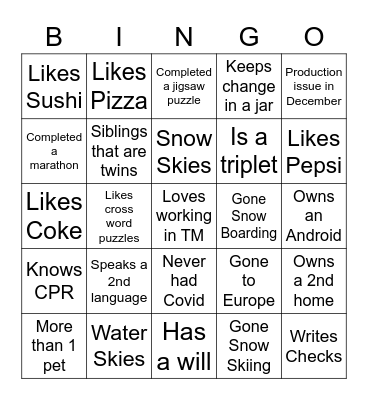Card Set 2 Bingo Card