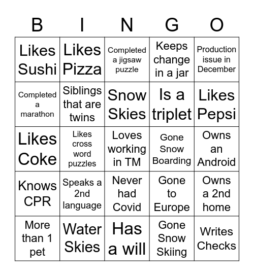 Card Set 2 Bingo Card
