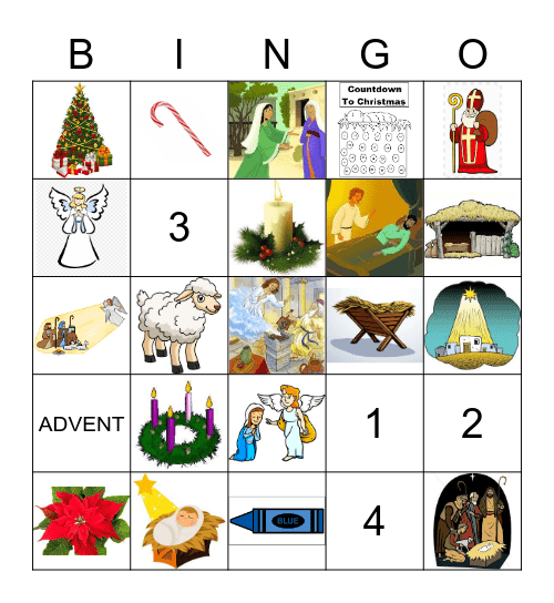 Preschool Advent Bingo Card