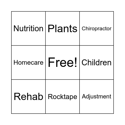 Special Consult Bingo Card