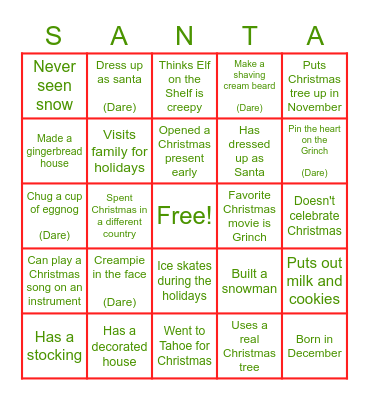 Christmas Bingo! Bingo Card