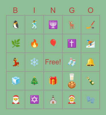 Holiday Bingo Card