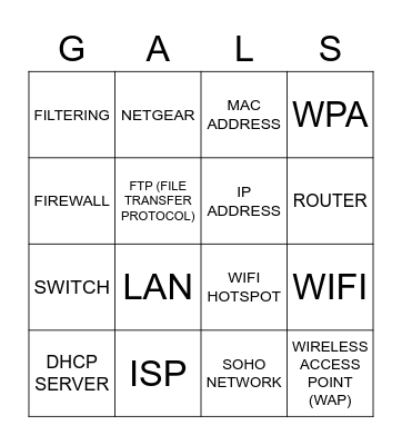 I.T Gals BINGO Card