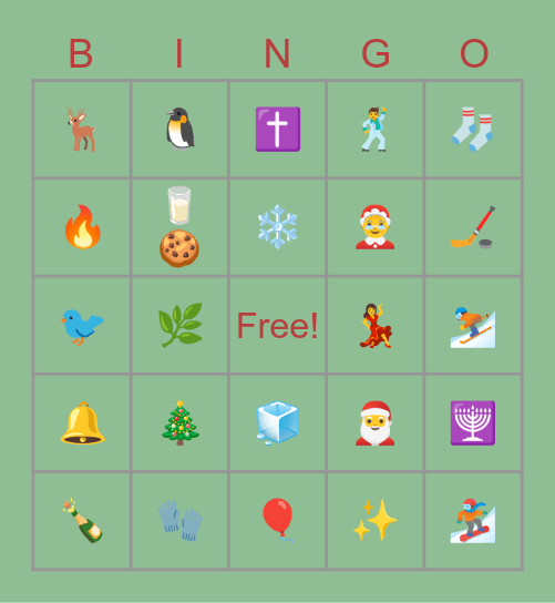 Holiday Bingo Card