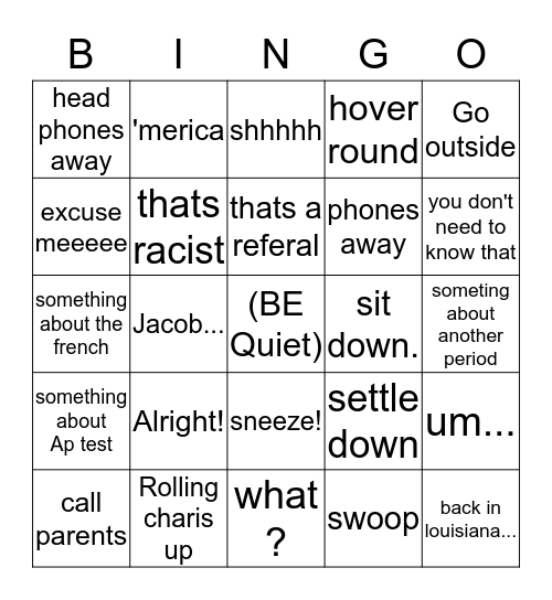 Osterburger Bingo Card