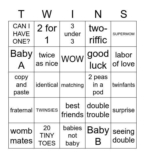 TWINS Bingo Card