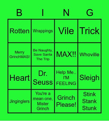 Merry GrinchMas! Bingo Card