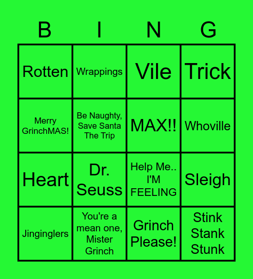 Merry GrinchMas! Bingo Card