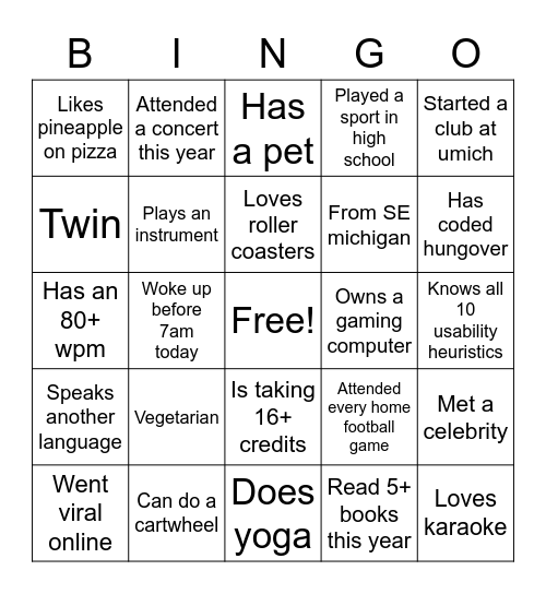 KTP Bingo 1 Bingo Card